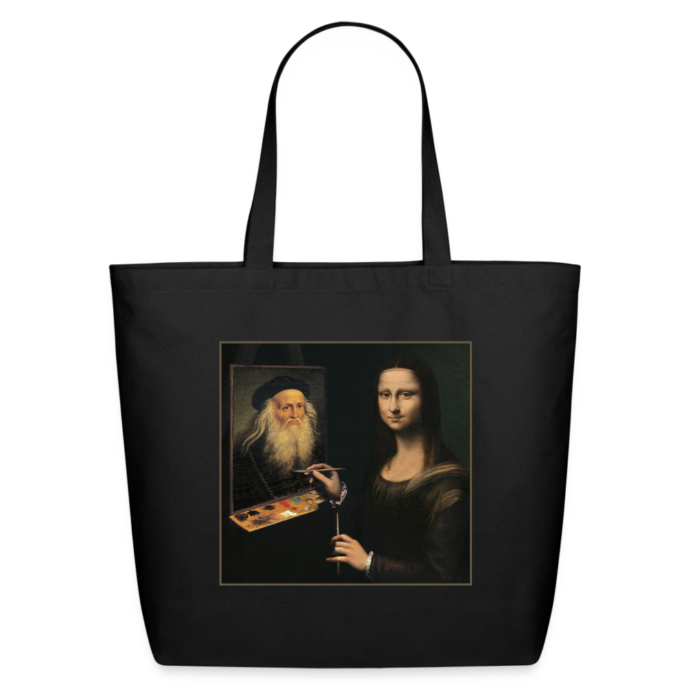 Muse & Master (Self Portrait) - Eco-Friendly Cotton Tote - black