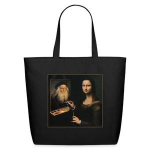 Muse & Master (Self Portrait) - Eco-Friendly Cotton Tote - black